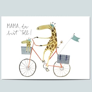 Postkarte "Mama, du bist toll!", Postkarte Muttertag, Grußkarte Muttertag, Geschenk Muttertag, beste Mama Karte, beste Mama, Karte Giraffe