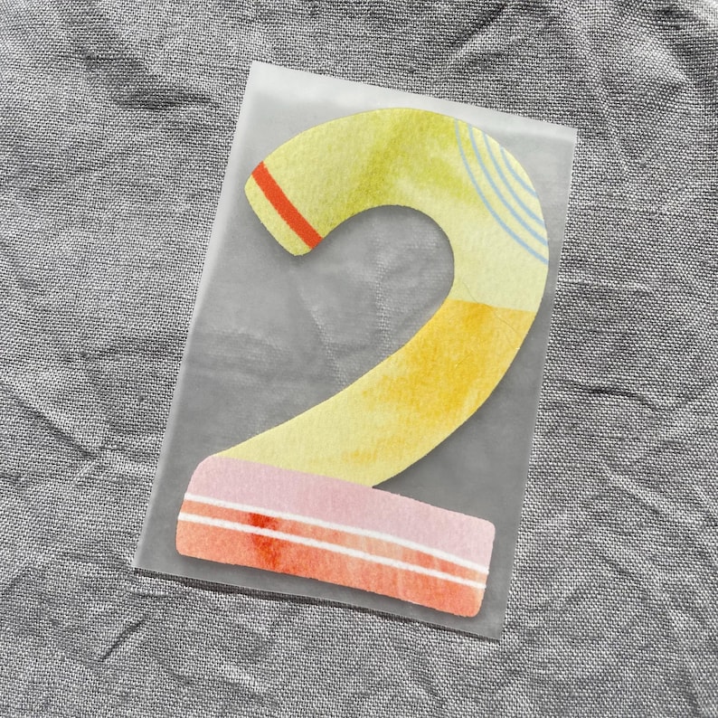 Bügelbild Zahlen in Pastell – Perfekt für Geburtstagsshirts & DIY Textildesign bild 3