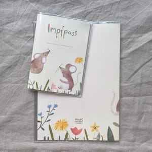 U-Heft Hülle, Impfpass, Maus personalisiert, Geschenk zur Geburt, mit Fach für Impfpass und Gesundheitskarte image 3