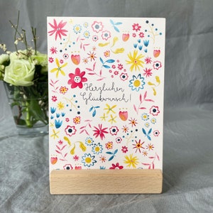 Postkarte Blumen ,zum Geburtstag, Glückwunsch, Freundin, Kind, Geschenk Bild 3