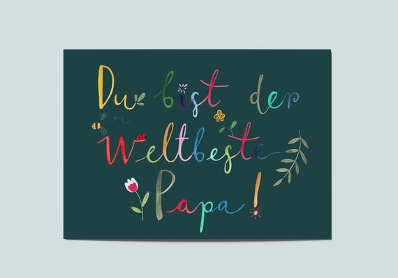 Postkarte Weltbester Papa, Vatertag,
