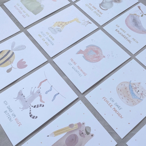Affirmationskarten für Kinder, Mutmacher-Karten, Ermutigungen, Geschenk, Einschulung