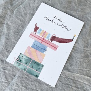 Weihnachtskarte Dackel, Weihnachtsgrüße Postkarte bild 3