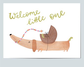 Postkarte zur Geburt | Willkommen auf der Welt | Geschenk zur Geburt | Karte zur Geburt