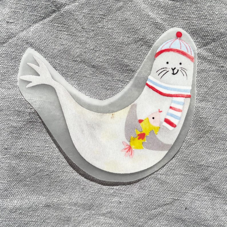 Bügelbild Robbe Aufnäher Geschenk para niños