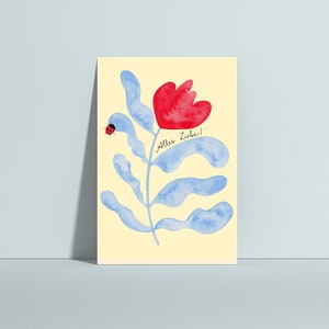 Cartes virtuelles Alles Liebe, Blume, Marienkäfer, Glückwunschkarte