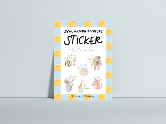 Spülmaschinenfeste Sticker – Mutmacher für Kinder– Geschenkidee Kinder – Affirmations Sticker - Handgemachte Papeterie