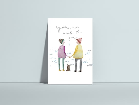 Postkarte "You, me and the sea", Liebe, Nordsee, Valentinstag, Jahrestag, Hochzeitstag, Geschenk