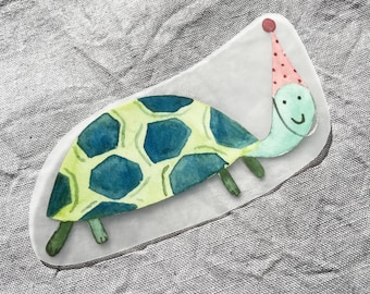 Bügelbild Schildkröte, Aufnäher, Bügelbild für Kindergeburtstag