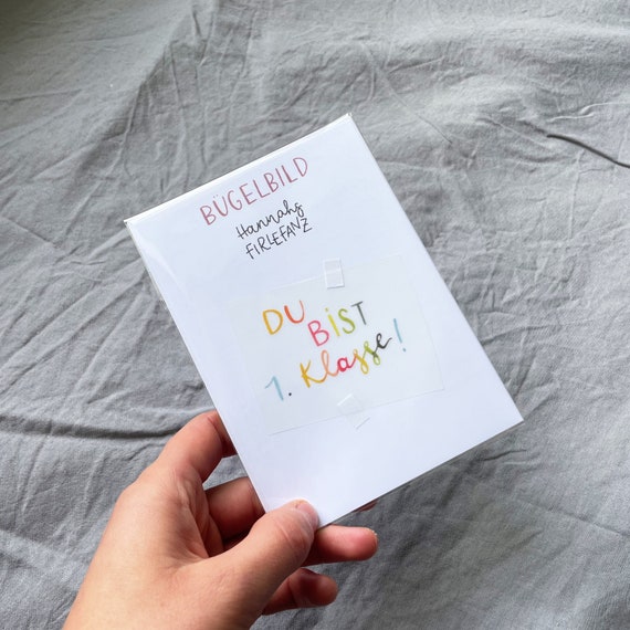 Bügelbild „Du bist 1. Klasse!“, Einschulung, Schultüte, Geschenkidee