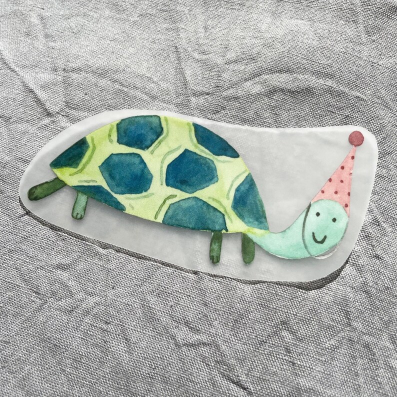 Bügelbild Schildkröte, Aufnäher, Bügelbild für Kindergeburtstag image 3