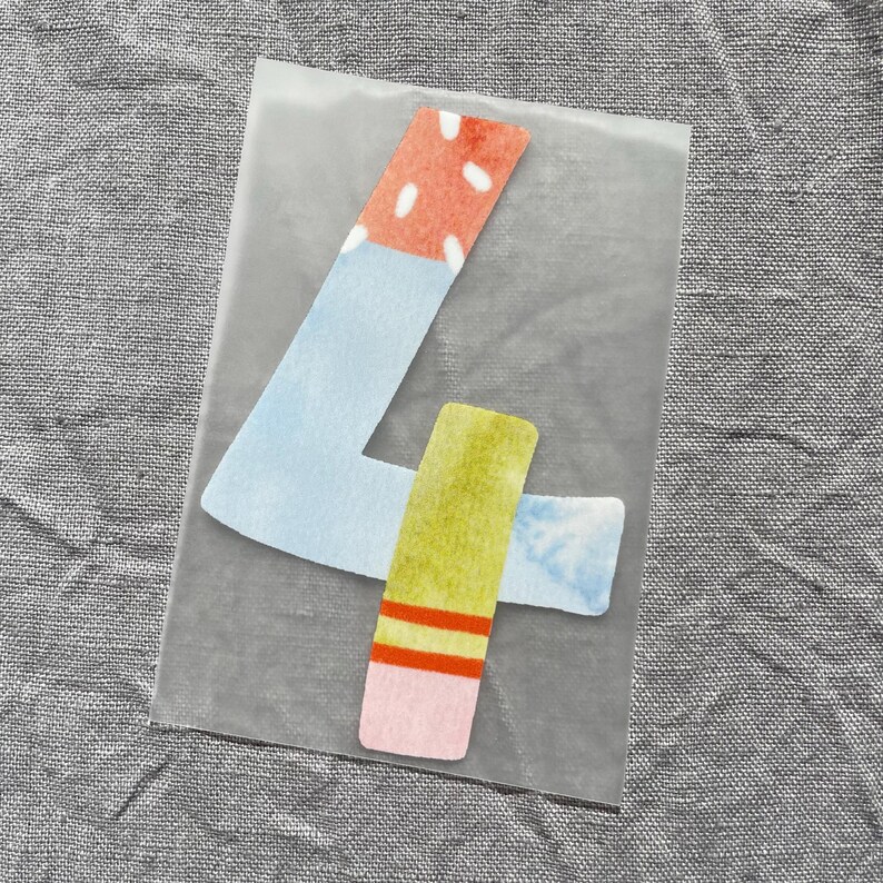 Bügelbild Zahlen in Pastell – Perfekt für Geburtstagsshirts & DIY Textildesign bild 5