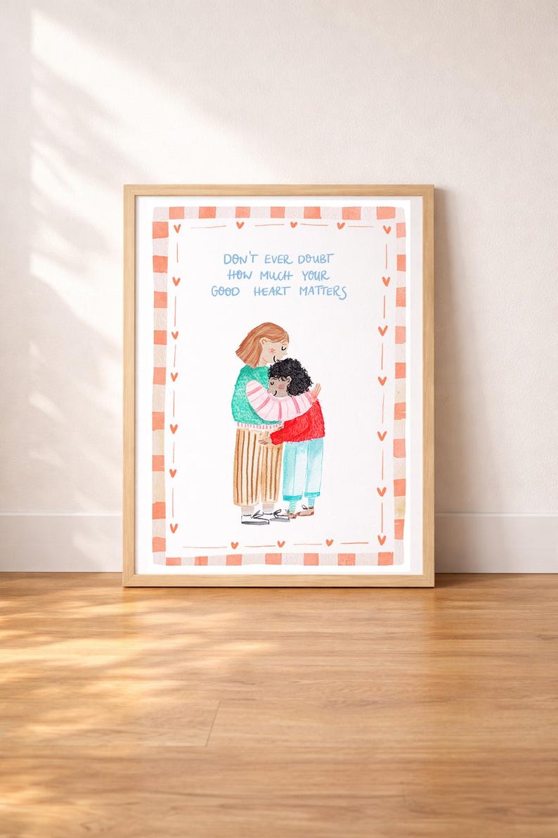 Mutmacher Poster für Frauen | Self Empowerment Wandbild | Inspirierende Sprüche Poster | Feminine Illustration Print Good heart