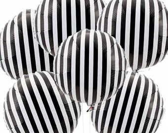 black and white stripe balloon striped balloon stripes mylar balloon