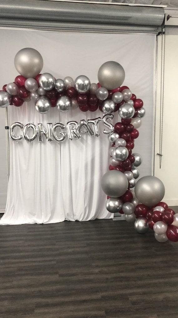Balloon Garland Kit Burgundy And Silver Garland Balloon Etsy