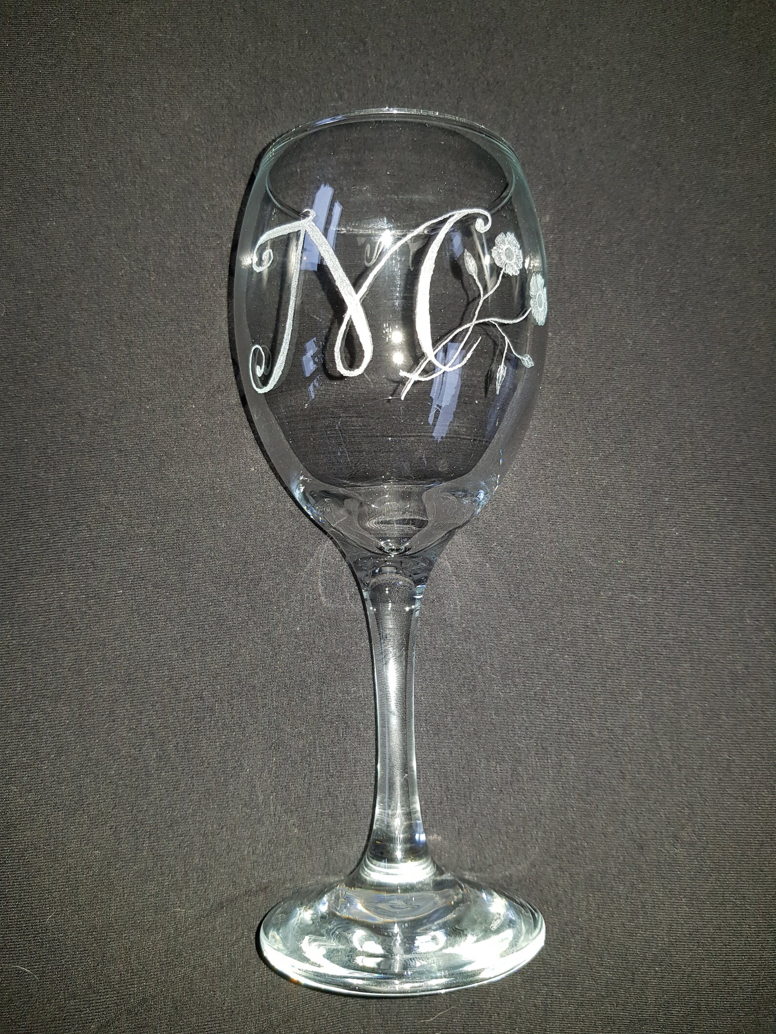 Hand Engraved Personalised Monogram Letter Glass Etsy