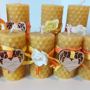 Bienenwachs-Honigkerzen 2 &quot;, reine, nicht parfümierte handgerollte Mini-Honigkerzen, Hochzeitsgeschenke, Dankeschön