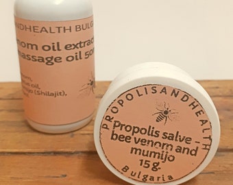 Bee Venom Balm & Massage Oil Set: Herbal Muscle Pain Relief Rub