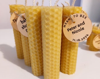 100 Hand-Rolled Beeswax Pillar Candles – 4″ Honeycomb Bulk Favors for Weddings, Parties & Home Décor