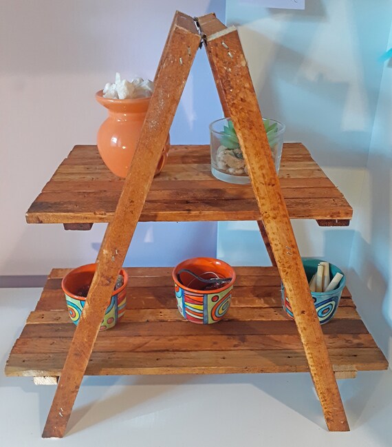 Two tier ladder shelf best sale