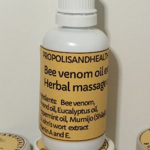 Bee Venom Oil with Herbal Extract  1.7 oz. - Muscle Joints Relief Rub, Strong Natural Support 50 ml