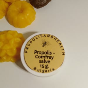 Comfrey Salve Balm 0.5 oz., Natural Wound Balm 15 g with Propolis and Eucalyptus Oil, Muscle Joints Rub,