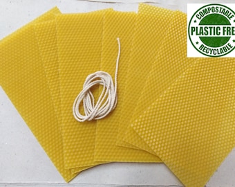 Natural Honeycomb Beeswax Candle Sheets 10 Pack: DIY Candle Making Kit
