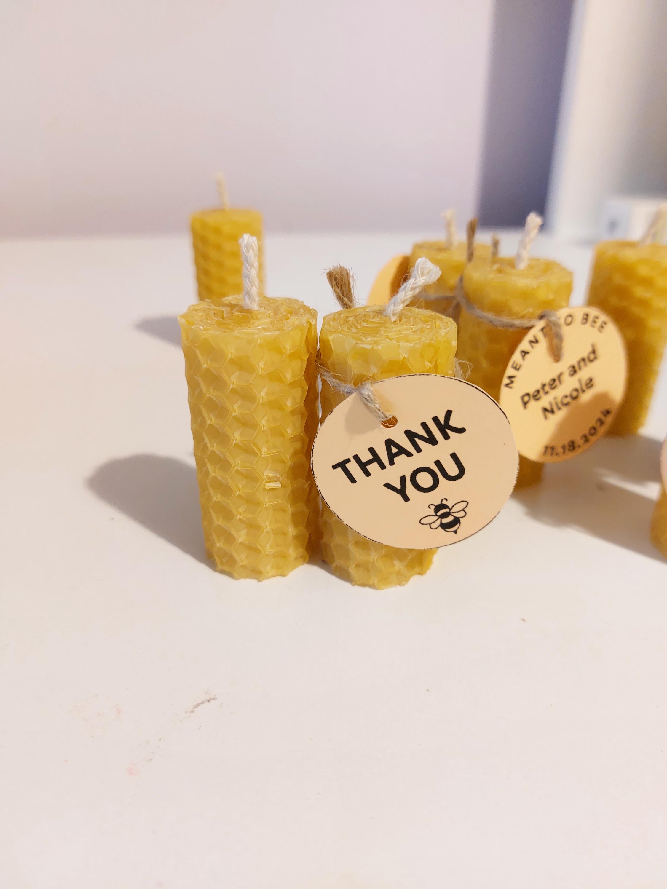 Candele Cera D'Api Fatte A Mano - 8 Design Naturali, Senza Fumo, Stoppino Cotone, Made In EU