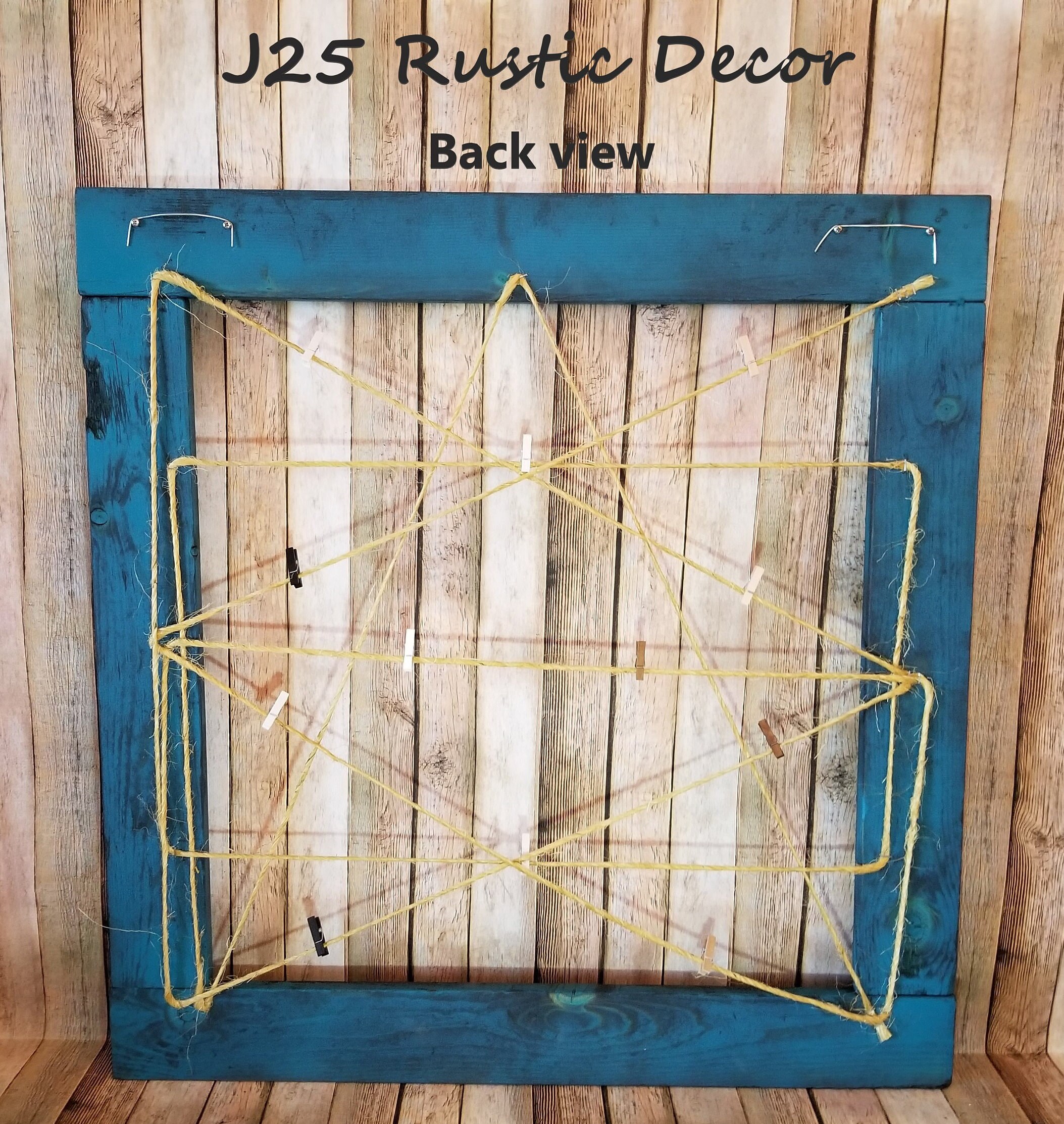 Turquoise Rustic Clothespin Frame Rustic Wedding Picture - Etsy
