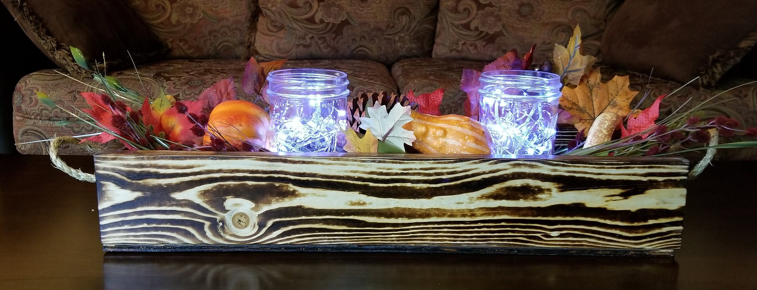 22 Inch Rustic Centerpiece Box, Dining Table Decor, Rectangular Box ...
