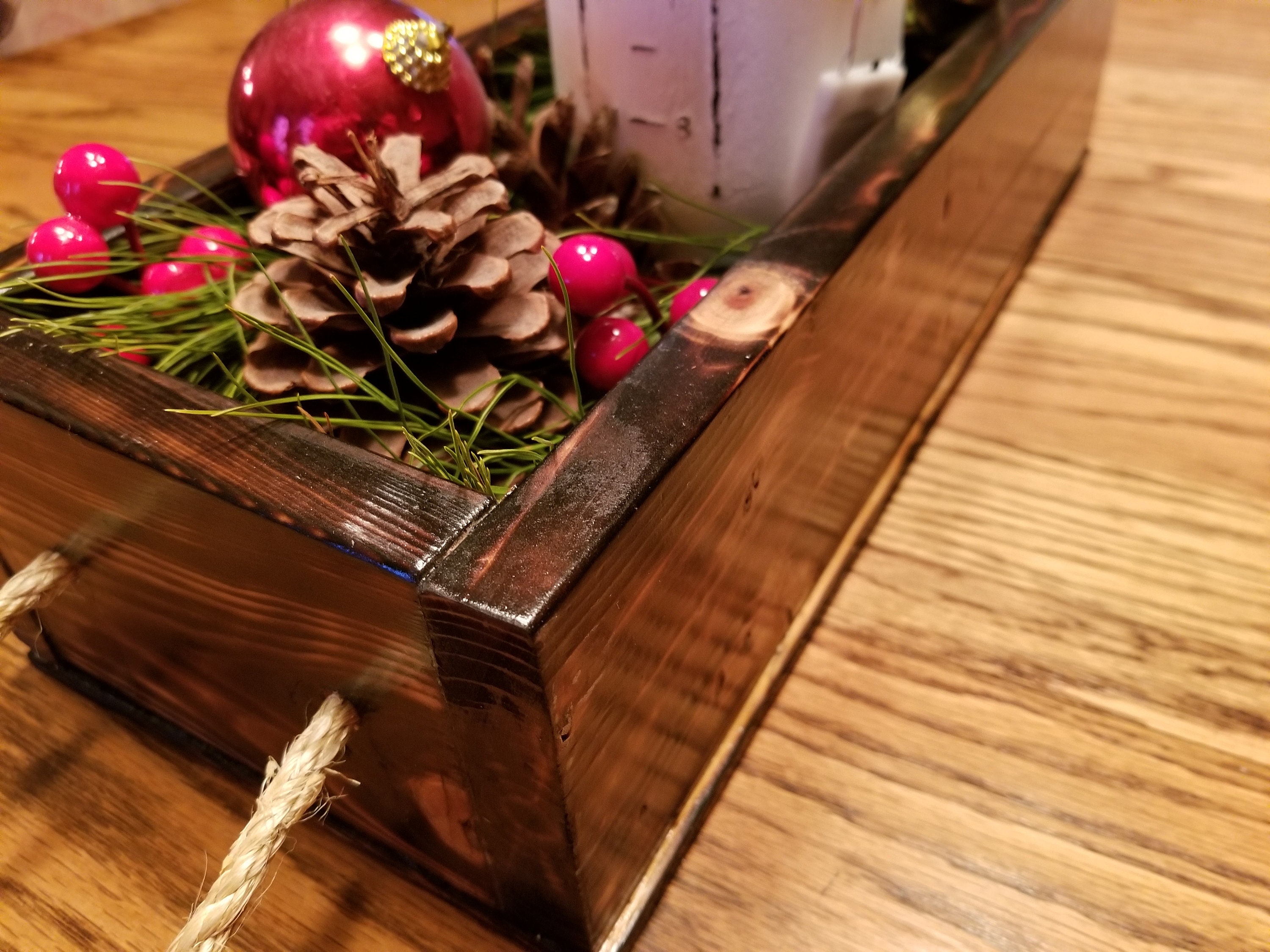 Box Spring Decor 16 Inch Dark Rustic Centerpiece Box, Spring Table Decor, Wedding Boxes ...