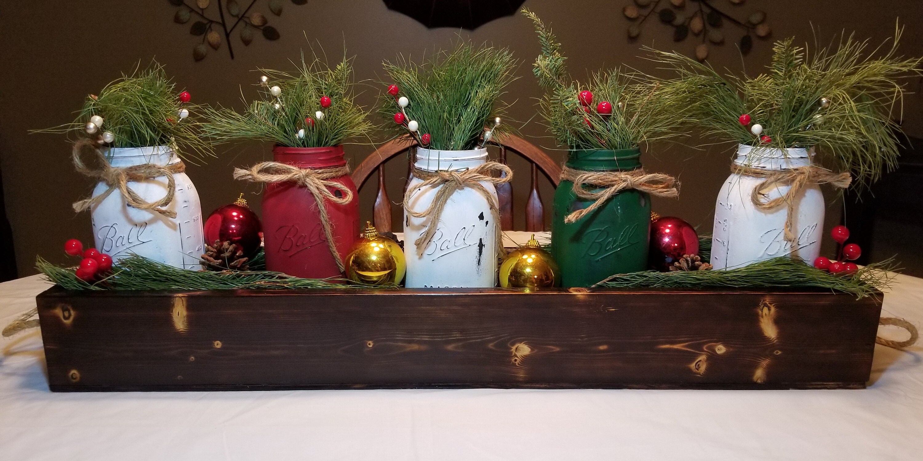 Box Spring Decor 30 Inch Dark Rustic Centerpiece Box, Spring Table Decor, Wedding Box ...