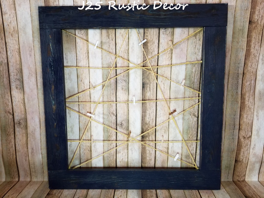 Rustic Navy Blue Clothespin Frame, Navy Blue Wedding Display, Rustic ...