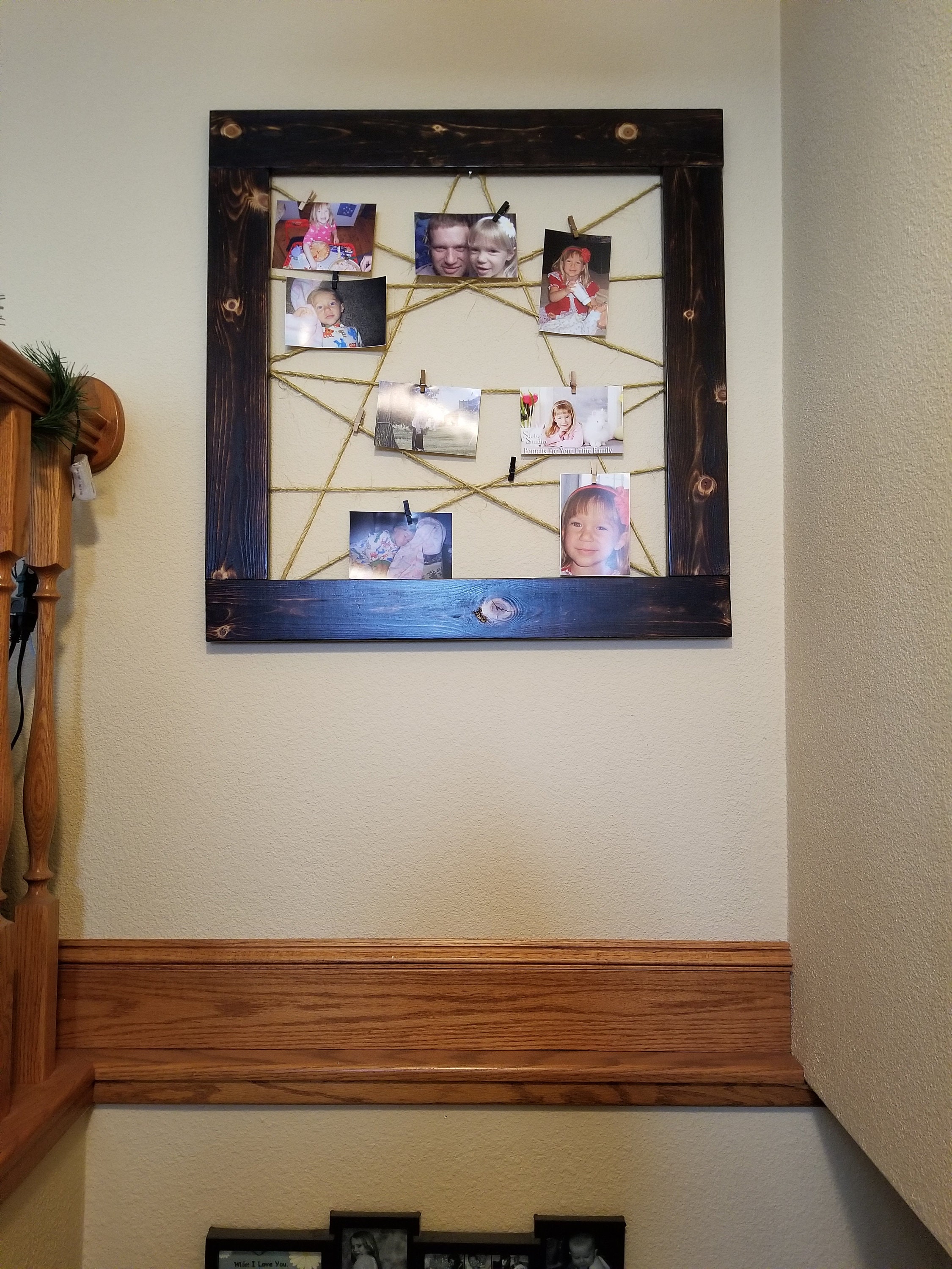 Dark Rustic Clothespin Picture Frame, Rustic Wedding Decor, Frame With ...