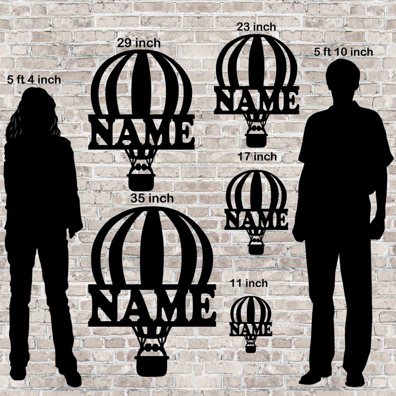 Wooden Hot Air Balloon Name Sign Hot Air Balloon Decor Name Etsy