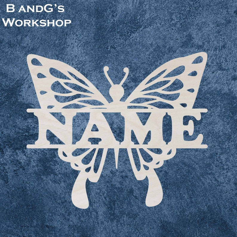 Wooden Butterfly Name Sign Butterfly Decor Name Sign Etsy