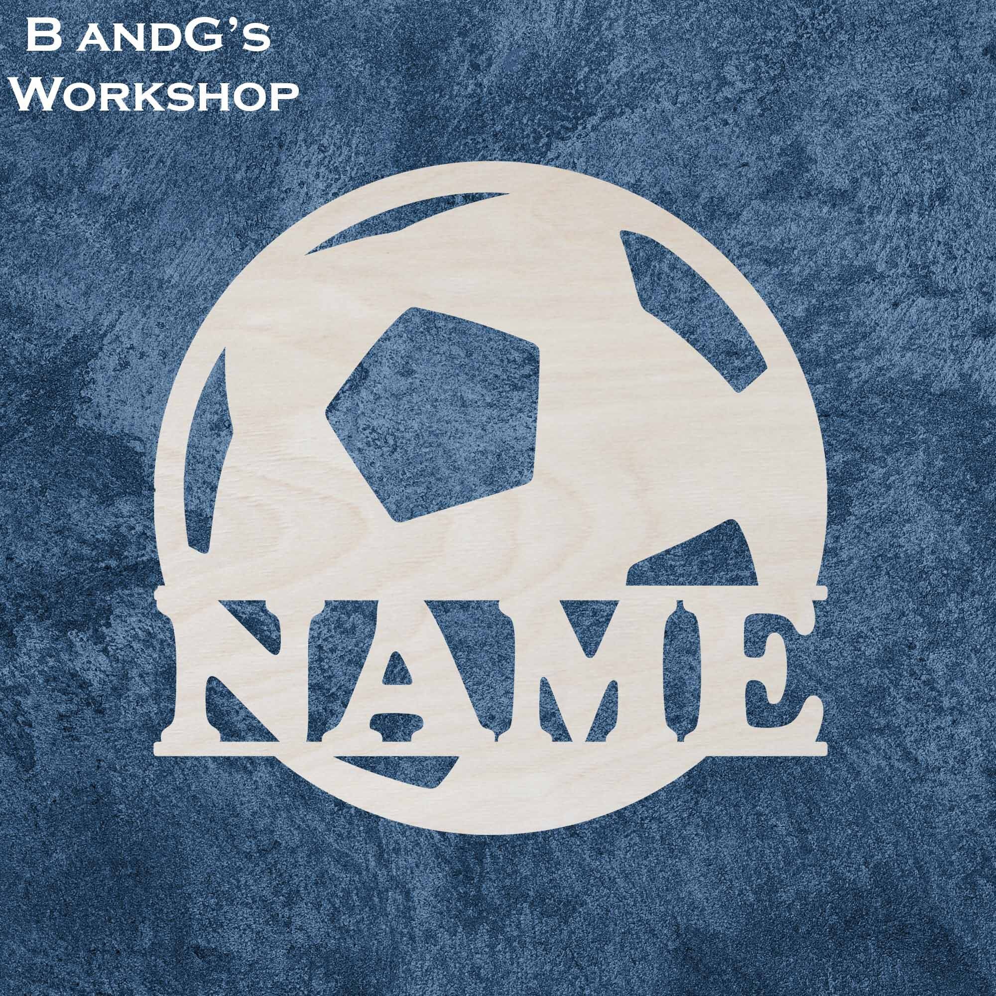 Wooden Soccer Ball Name Sign Soccer Ball Decor Name Sign Etsy