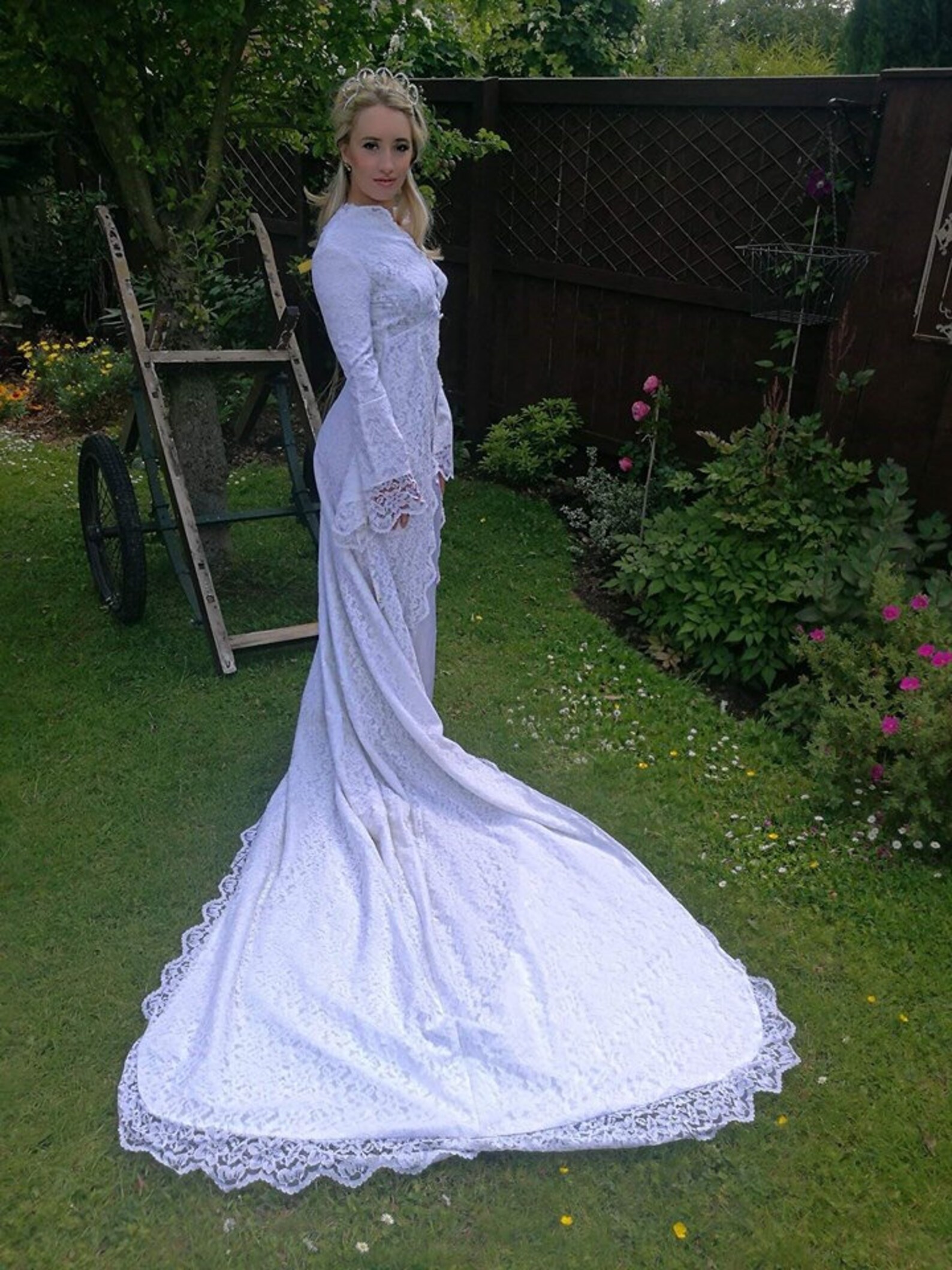 gown with long train