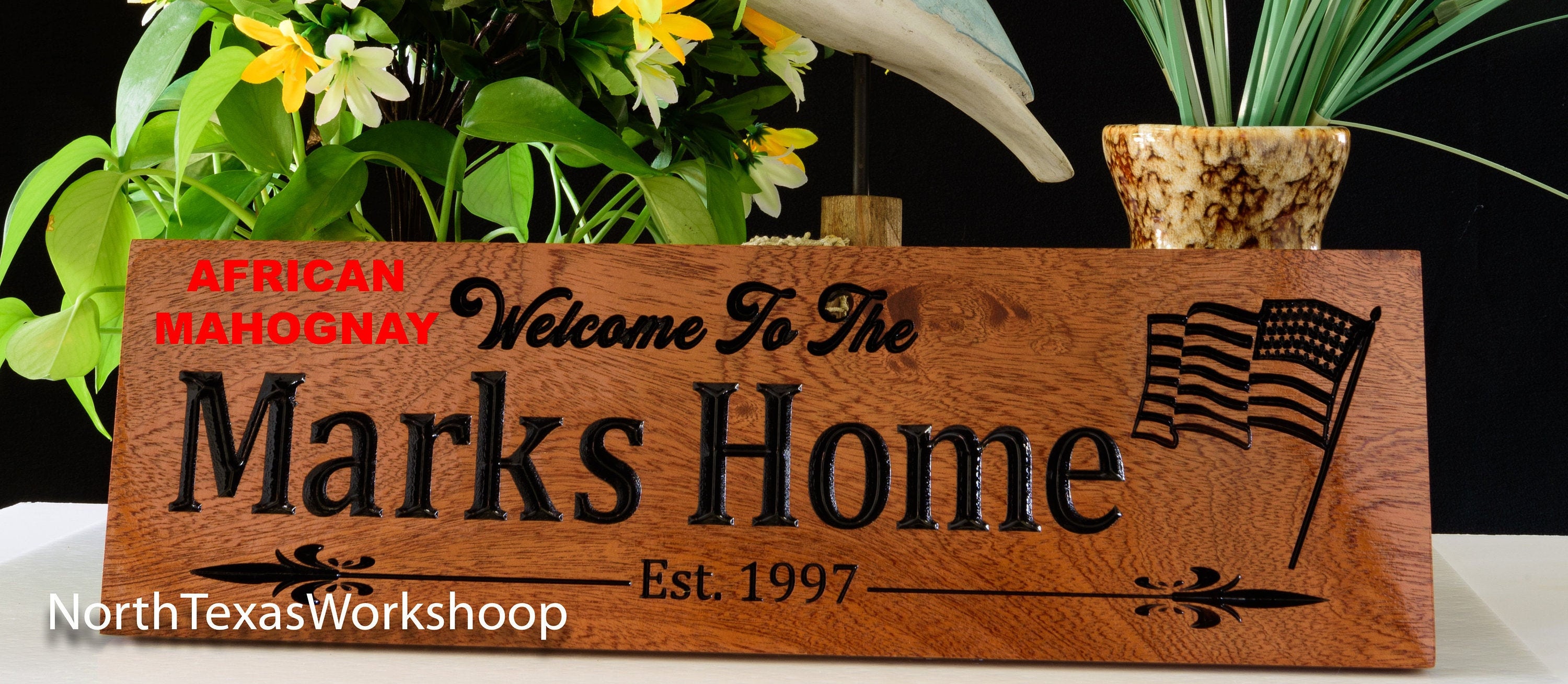 Custom Wood Engraved House Sign / Personalized Home Sign / Etsy