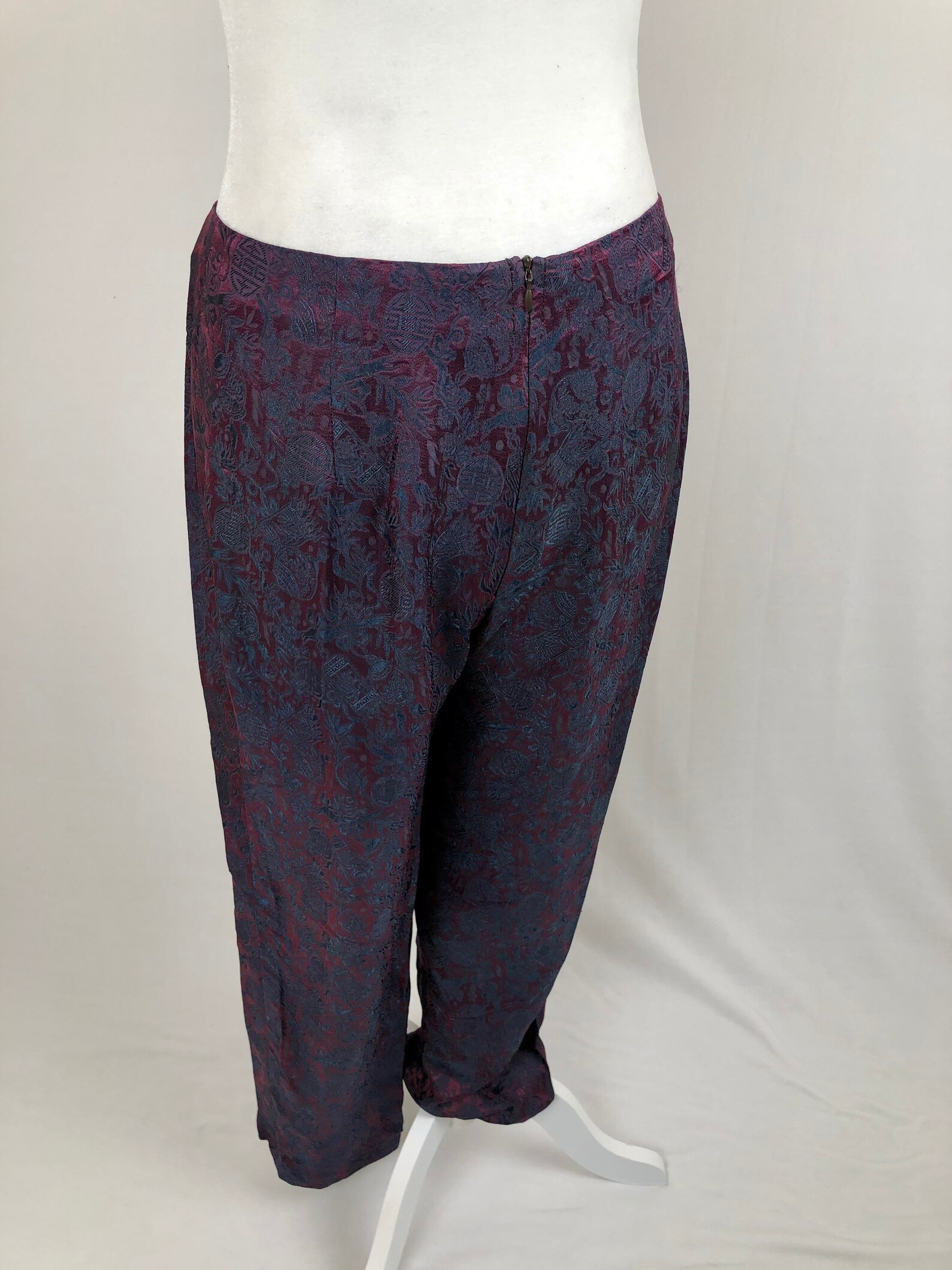 90s jacquard cheongsam pantsuit / vintage 1990s purple Chinese | Etsy