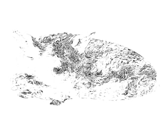 Ilustração de cervos A4 A5 Impressão de pôster