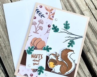 Nuts About You Stampin Up 4x6 blank interior Greeting card