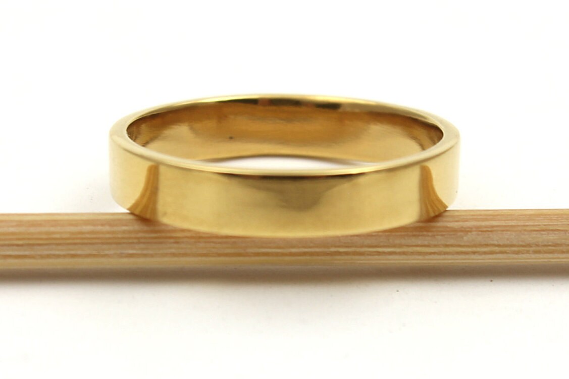 3mm solid 24k band | 24k gold stacking ring | Real gold ring | Gold engagement ring | Simple 24k gold ring | Flat stacking ring | Gold ring