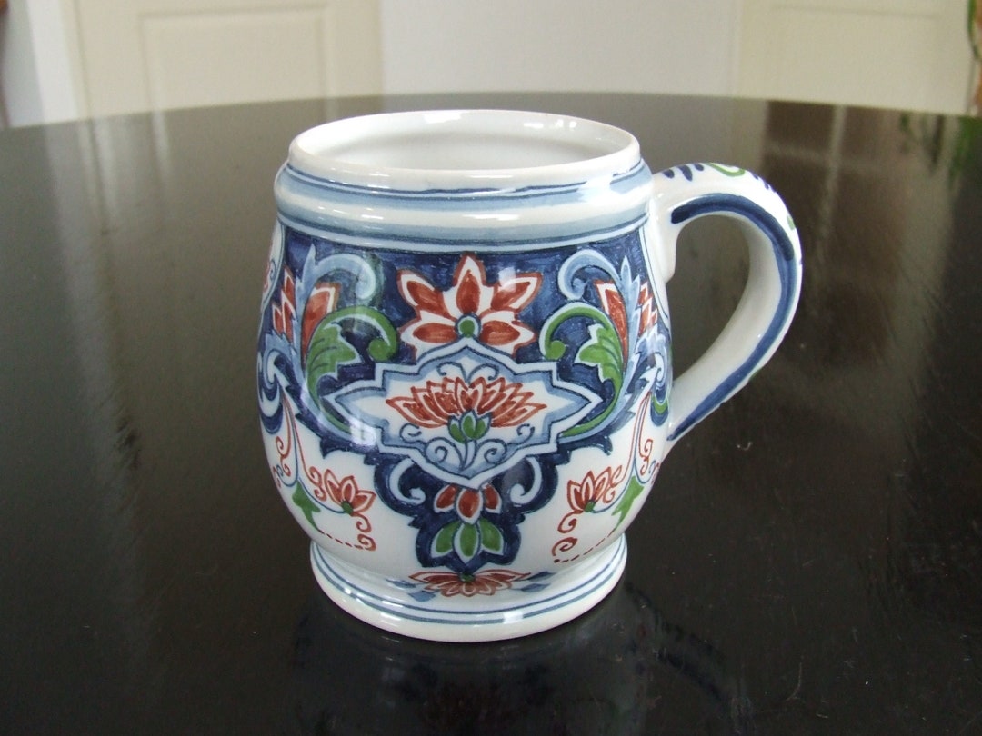 Tichelaar Makkum Large Polychrome Handpainted Tin Glazed Beer