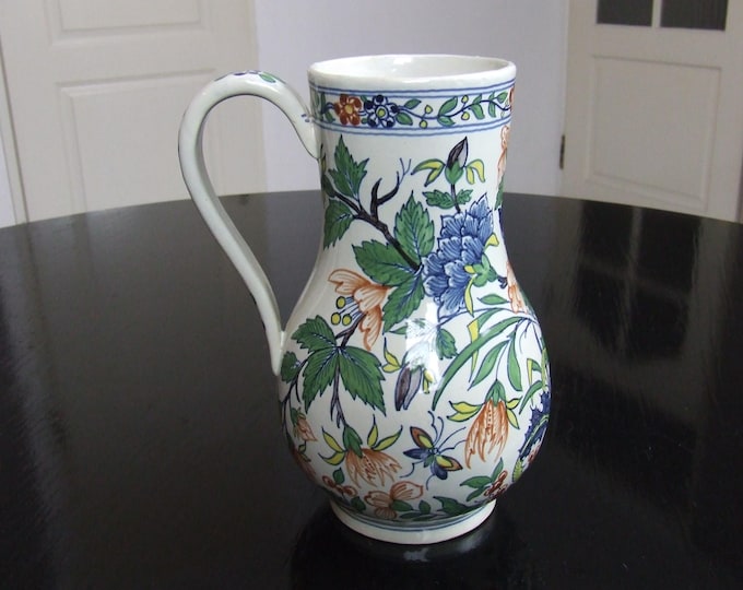 Tichelaar Makkum medium to large tin-glazed handpainted Delft polychrome style jug / pitcher - RESERVED for Marcus