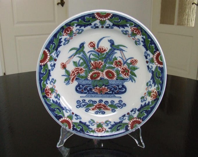 Tichelaar Makkum handpainted polychrome tin glaze Delft style dish