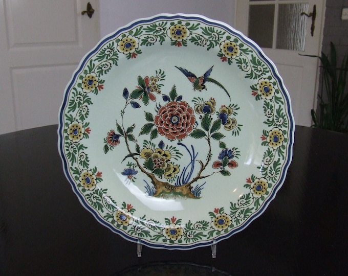 De Porceleyne Fles Delft large handpainted polychrome wall plate