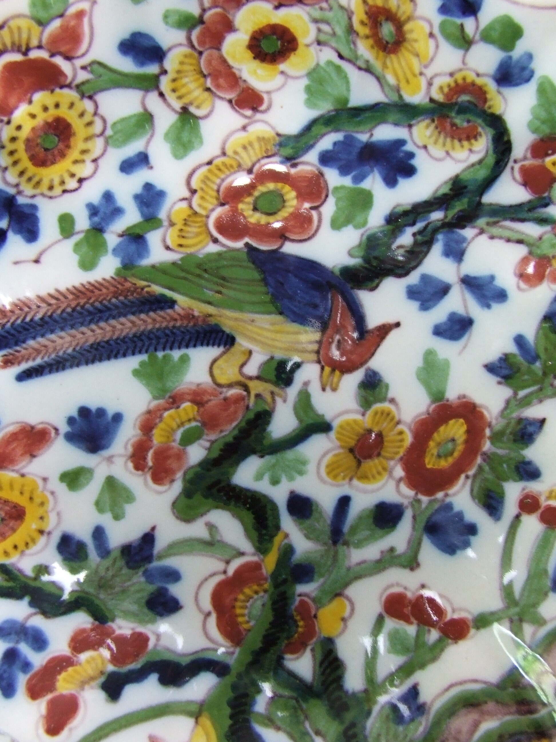 Tichelaar Makkum handpainted Delft chinoiserie style polychrome