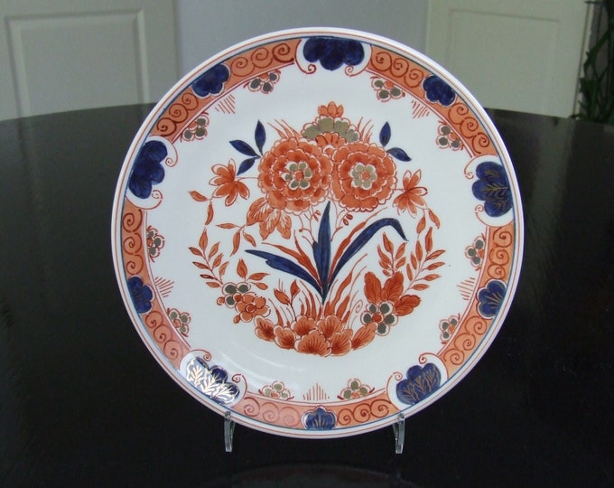 De Porceleyne Fles Delft handpainted imari "Pijnacker" flower dish / plate 19 cm