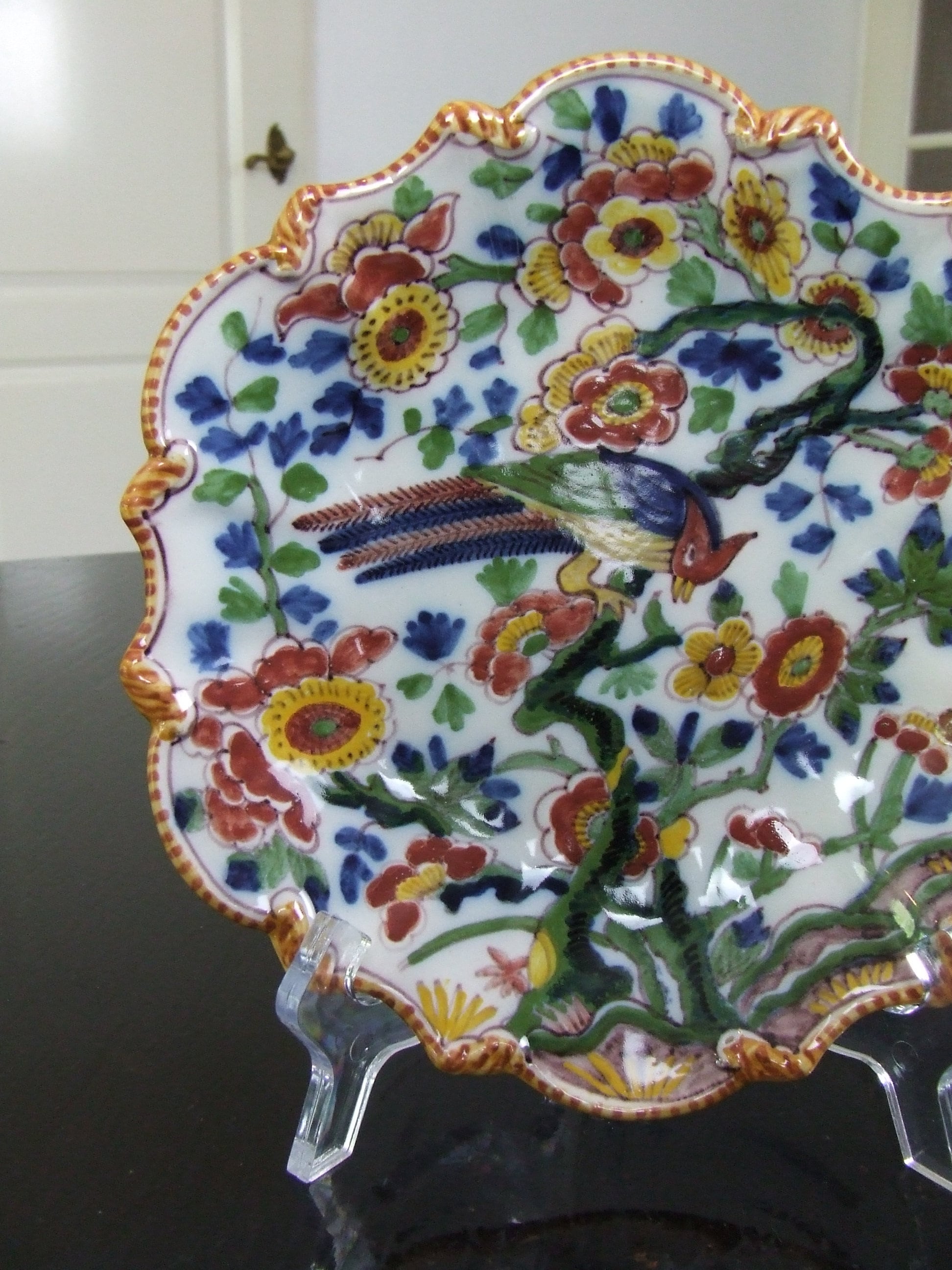 Tichelaar Makkum handpainted Delft chinoiserie style polychrome